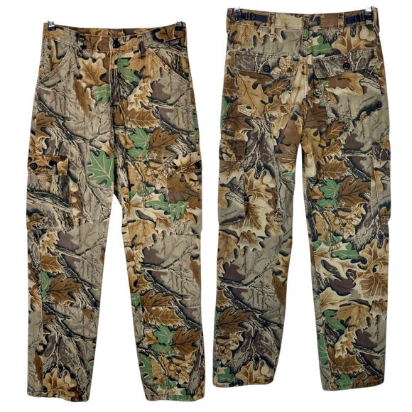 VTG Walls Advantage Camo Denim Cargo Jeans 29x30 Double Knee Hunting Streetwear - Picture 1 of 12